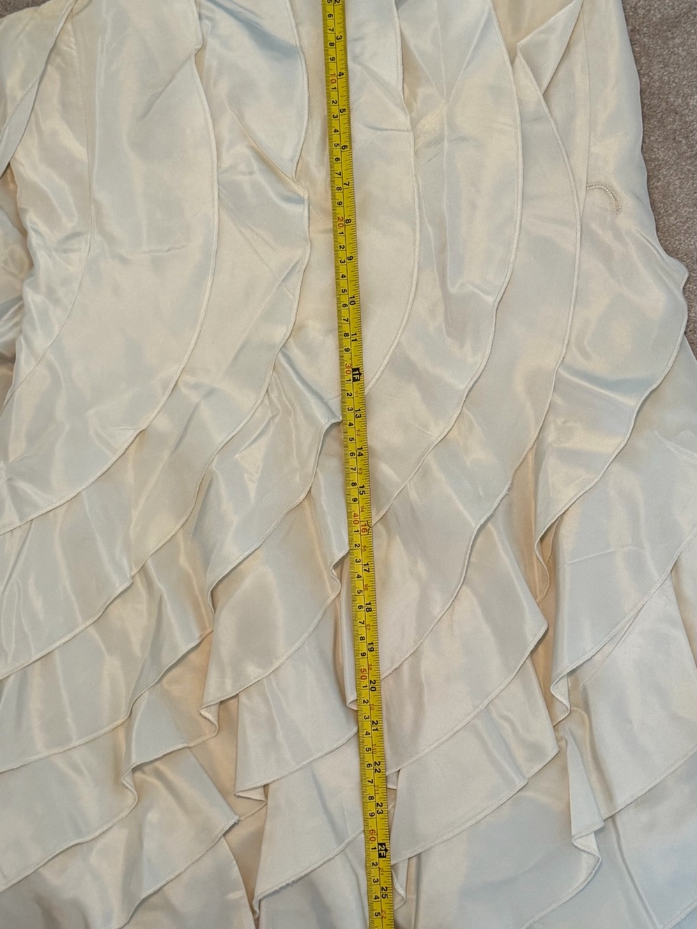 Layered Ruffle Mini Dress in Cream - Picture 4 of 5